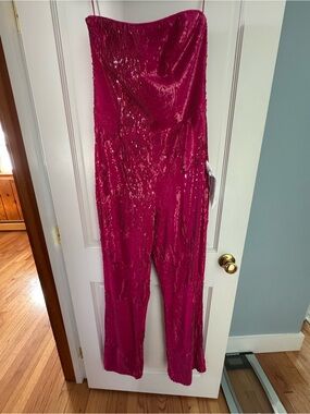 dress the population red sequin jumpsuit Dress the Population | Pants & Jumpsuits | Dress The Population Lucinda Sequin  Jumpsuit Sz Xs Rouge Red Multi
